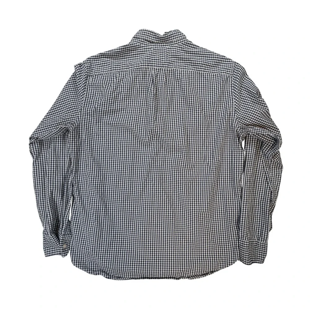 J.Crew Secret Wash Shirt Mens L Navy Excellent Slim Fit Gingham Stretch - Picture 2 of 11